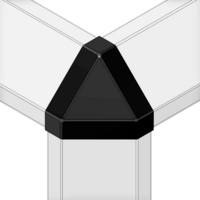 60-280-1 MODULAR SOLUTIONS PART END CAP FOR 3-WAY BODY CONNECTION, ANGULAR, BLACK, USED WITH 40-010-1
